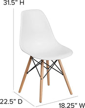 Load image into Gallery viewer, Flash Furniture Elon Series White Plastic Chair with Wooden Legs