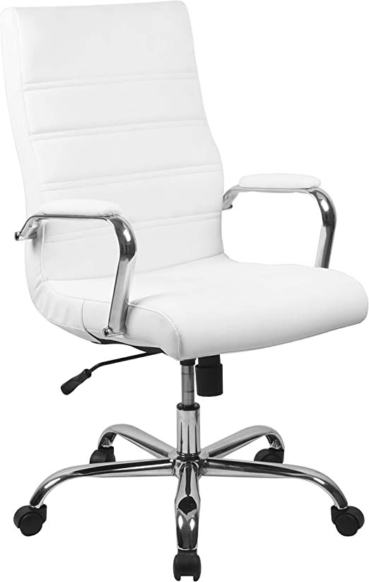 Flash Furniture Whitney High Back Desk Chair - White LeatherSoft